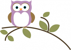 Cute Owl On Branch Clipart