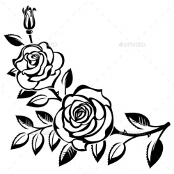 Branch of Roses | Art cut, Ai illustrator and White white