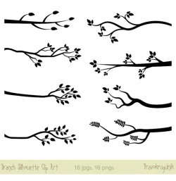 Black branch clip art, Branch silhouette clipart, Tree branch ...