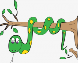 The Snake On The Cartoon Tree, Cartoon, On The Tree, Snake PNG Image ...