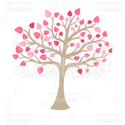 Valentine's Heart Tree Clipart and SVG Cut Files