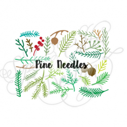 Winter Pine Needles branches SVG DXF digital download file