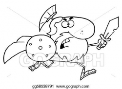 Vector Art - Outlined brave gladiator . Clipart Drawing gg58538791 ...