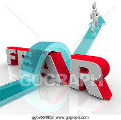 Clip Art - Conquering your fears - jumping over word to beat fear ...