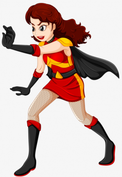 Brave Superwoman, Gloves, Long Hair, Cloak PNG Image and Clipart for ...