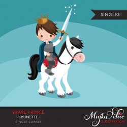Brave Prince Clipart. Cute prince graphic horse crown