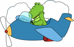 Cute Airplane | ... Flying an Airplane Clip Art - Alligator Flying ...