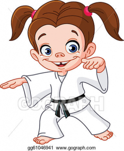 Vector Stock - Karate girl. Clipart Illustration gg61046941 - GoGraph