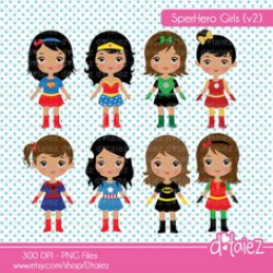 Girl Superhero Clipart / Little Girl Superheroes / 1 FREE Superhero ...