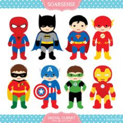 50% DISCOUNT SALE Superhero Digital Clipart by Cutesiness on Etsy ...