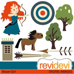 Clipart Brave Girl 07421 by revidevi on Etsy, $5.95 | PARTIES: Brave ...