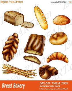 Baked Bread Clipart, Bakery clipart, Invitations, Scrapbooking ...