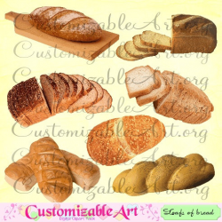 Bread Clipart Digital Bread Clip Art Loafs of Bread French Bread ...