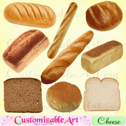 Bread Clipart Digital Bread Clip Art Scrapbook French Bread Loaf ...