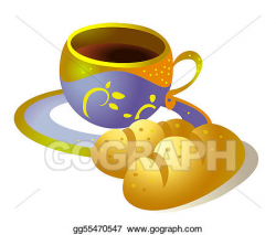 Stock Illustration - Coffee cup and bread. Clipart ...