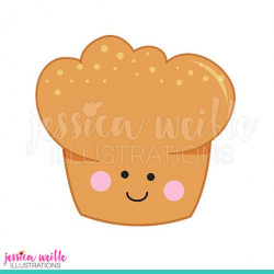 Happy Muffin Cute Digital Clipart Muffin Clip art Bread