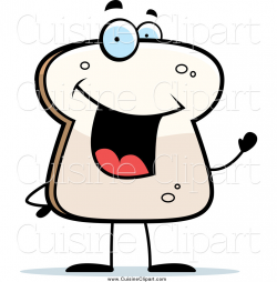 Cuisine Clipart of a Happy Bread Slice Smiling and Waving by Cory ...