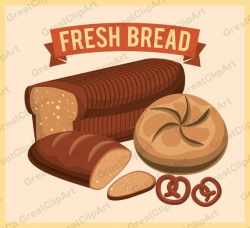 Professionally made, high quality Fresh bread clipart, Food clipart ...