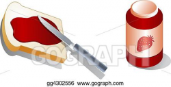 Drawing - Bread with spread. Clipart Drawing gg4302556 - GoGraph