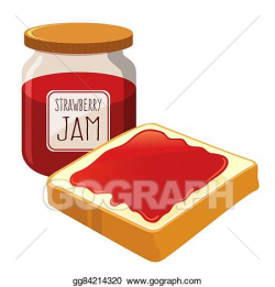 EPS Vector - Strawberry jam spread on a bread. Stock Clipart ...
