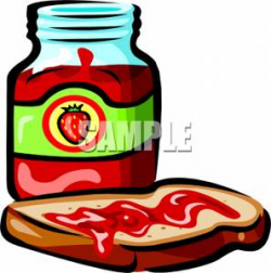 Slice of Bread With Strawberry Jam - Royalty Free Clipart ...
