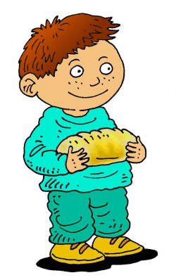 Bread clipart for kid - Pencil and in color bread clipart for kid