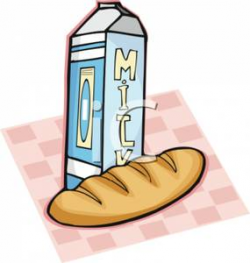 Clip Art Image: A Loaf of French Bread and a Carton of Milk