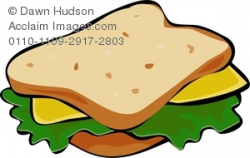 A Cheese and Lettuce Sandwich on Brown Bread Clipart Image