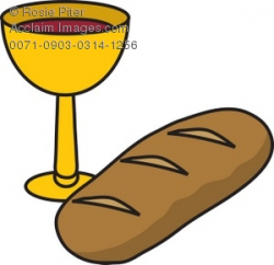 Clipart Illustration of Bread and Wine