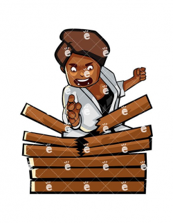 A Black Woman Karate Chopping A Stack Of Wood - FriendlyStock.com ...