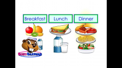 “Breakfast, Lunch, Dinner” (Level 2 English Lesson 16) CLIP - Kids Food,  English Words, Meals
