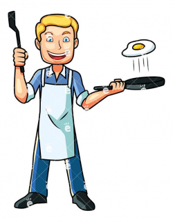 A Man Frying Up An Egg For Breakfast - FriendlyStock.com | Cook cook ...