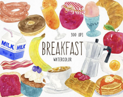 Breakfast clip art | Etsy