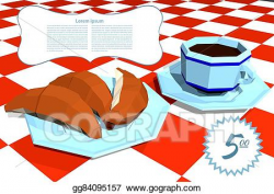 Vector Art - Banner with a french breakfast. Clipart Drawing ...