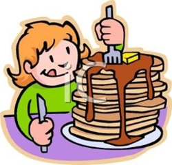 Someone Eating Breakfast Clipart