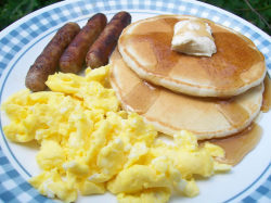 Pancakes and Scrambled Eggs Breakfast Plate | Misc. Clipart ...