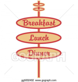 EPS Illustration - Retro breakfast lunch dinner sign. Vector Clipart ...
