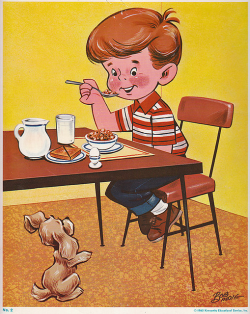 Vintage Classroom Poster - Boy Eating Breakfast | I found a … | Flickr