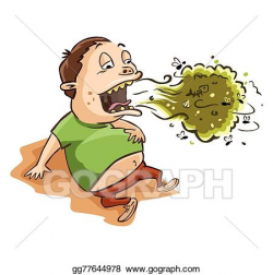 EPS Illustration - Man bad breath and full stomach. Vector Clipart ...