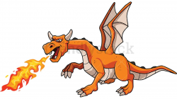 Orange Dragon Breathing Fire | Clipart Of Animals | Dragon ...