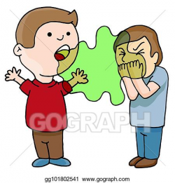 Vector Clipart - Two men talking bad foul smelling breath ...