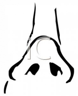 Clip Art Image: Black and White Upturned Nose