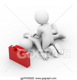 Stock Illustration - 3d man artificial breath first aid help ...