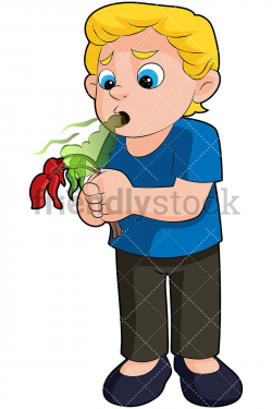 Little Boy Killing A Flower With His Stinky Breath: Royalty-free ...
