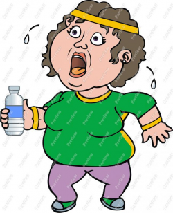 Fat Girl Out Of Breath Excersing Clip Art - Royalty Free Clipart ...