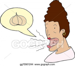 Vector Art - Woman with garlic breath. EPS clipart gg70561244 - GoGraph