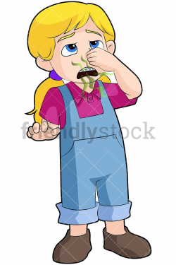 Girl With Bad Breath Closing Nose Vector Cartoon Clipart | Cartoon ...