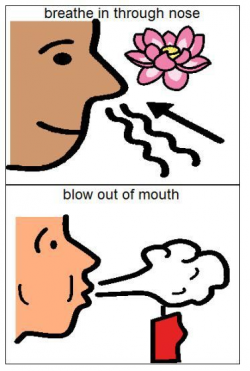 deep breathing visual support for children. smell the flower, blow ...