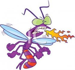 A Cartoon Dragonfly Breathing Fire Clip Art Image