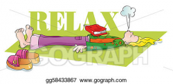 Stock Illustration - Funny yogi relaxing and breathing. Clipart ...